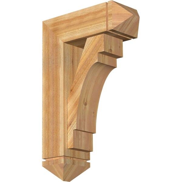 Ekena Millwork Merced Arts and Crafts Rough Sawn Bracket w/ Offset Brace, Western Red Cedar, 8"W x 22"D x 34"H BKT0806X22X34MRC03RWR - main